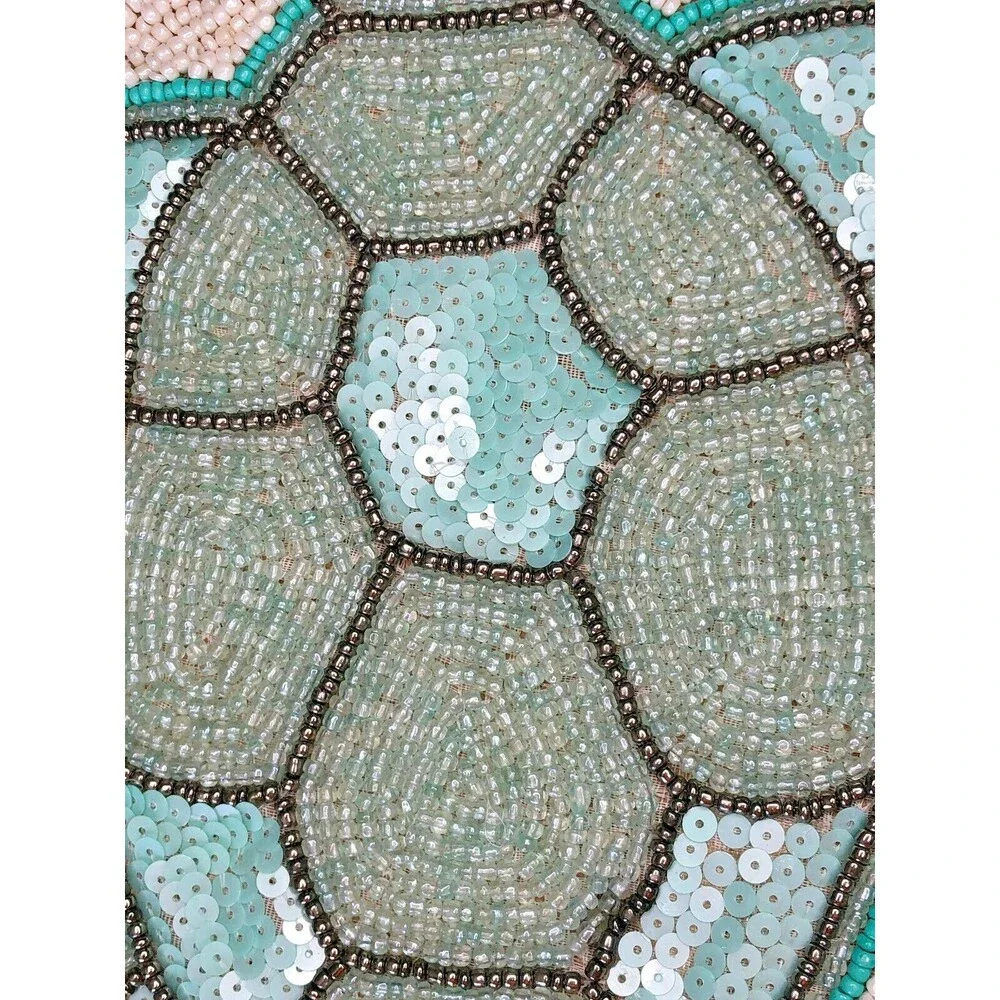 Sea Turtle Beaded Placemats Charger Set Of 4 Summer Beach House Nautical 14